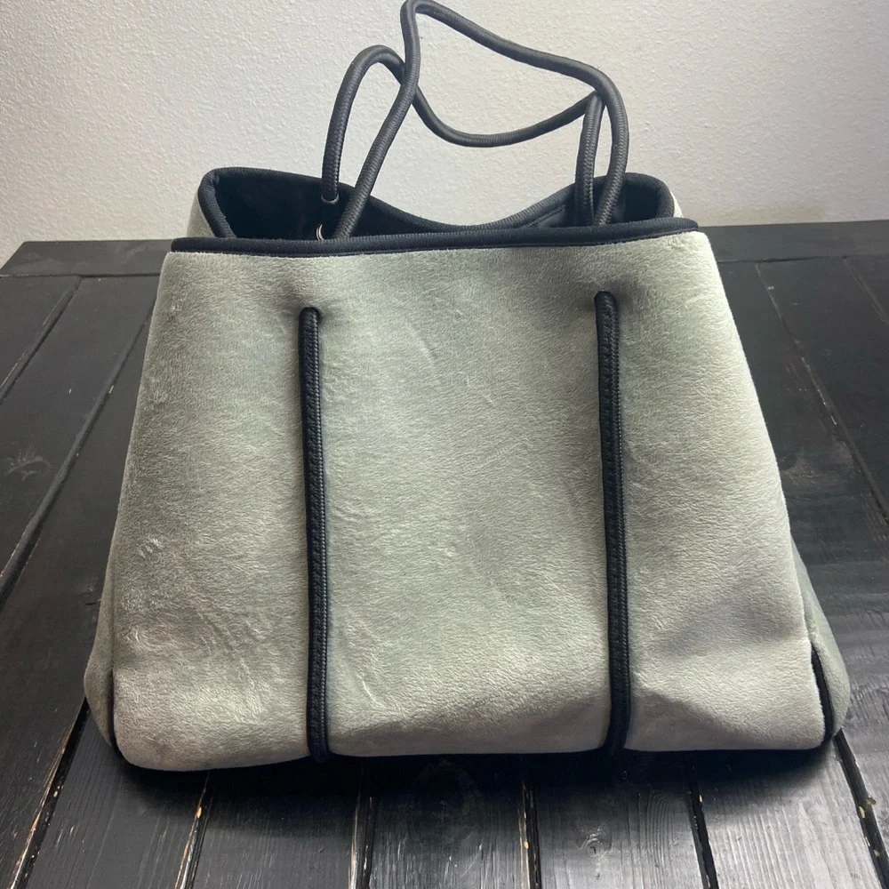 Chuchka Gray Tote‎ Australian large bag Faux fur Neoprene
